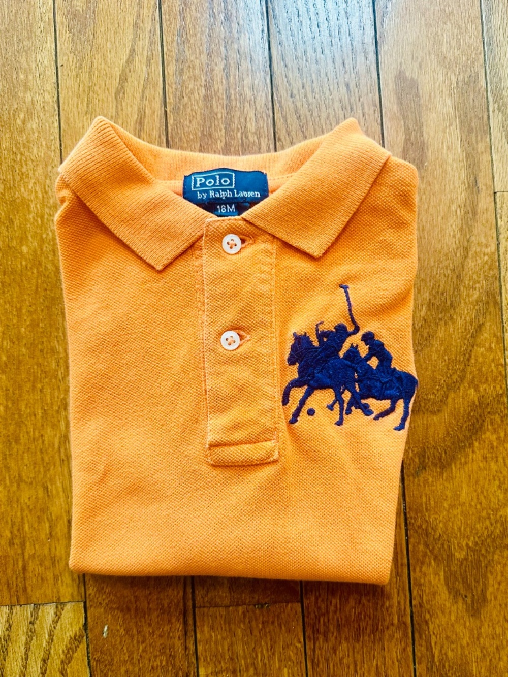 Polo Ralph Lauren Toddler Boys Orange Polo Short Sleeve Shirt Size 18M - Picture 3 of 3